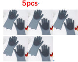 Silicone dishwashing gloves pet brush gloves